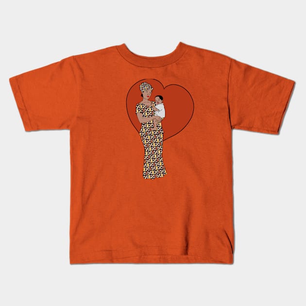 African mother and child Kids T-Shirt by Kyomaw